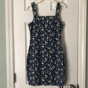 Navy floral bodycon Hollister dress